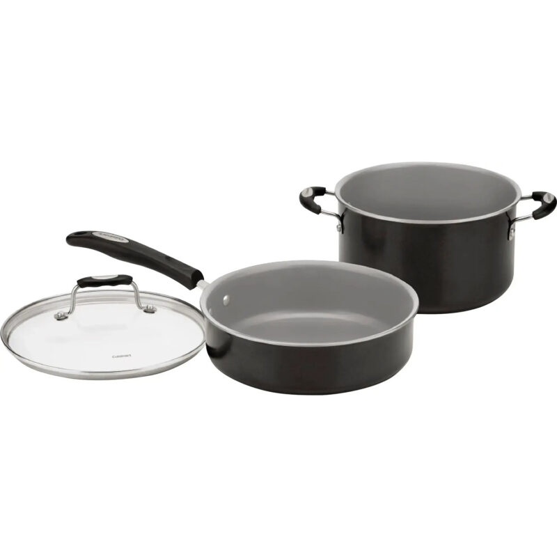 Cuisinart - Ceramic Nonstick 11 PC Cookware Set - Black - Image 2