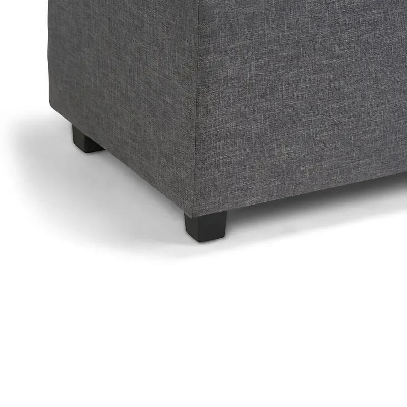 Simpli Home - Darcy 34 inch Wide Contemporary Rectangle Storage Ottoman Bench - Slate Gray - Image 3